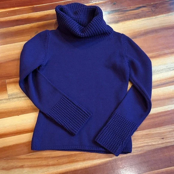 BURBERRY London Purple Extra Fine Merino Turtleneck Sweater Size X-Small - Picture 5 of 9